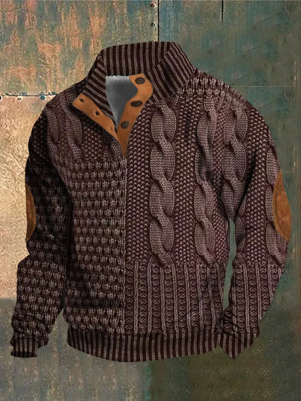 Olivier | Men's Cable Knit Quarter-Zip Sweater