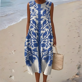 Blue Palm Print