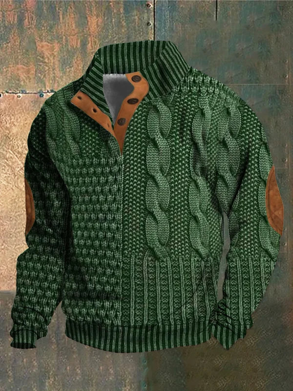 Olivier | Men's Cable Knit Quarter-Zip Sweater