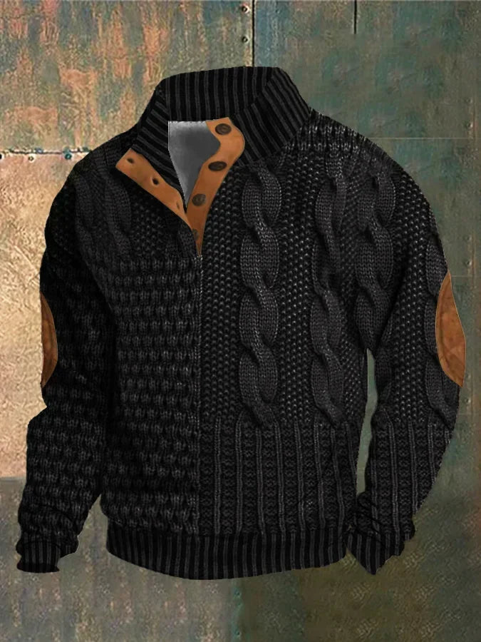 Olivier | Men's Cable Knit Quarter-Zip Sweater