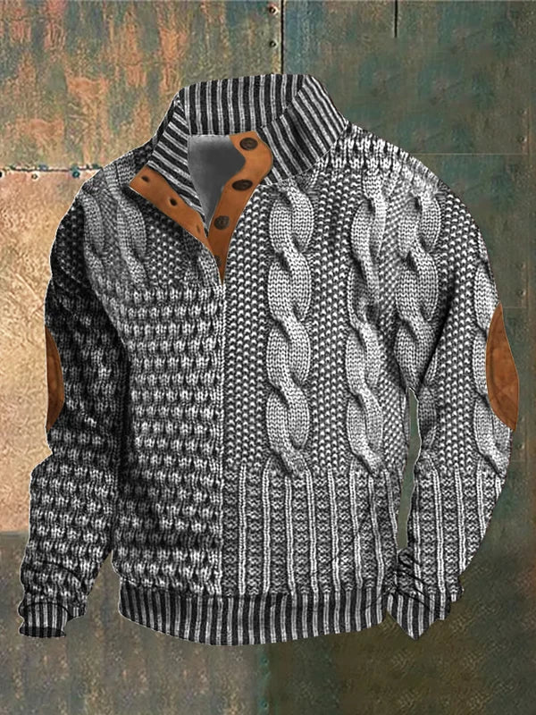 Olivier | Men's Cable Knit Quarter-Zip Sweater