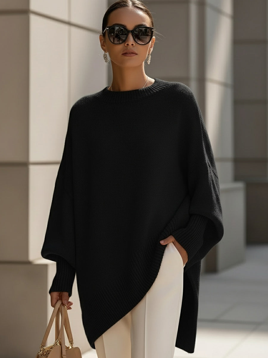 Meredith | Oversized Draped Wide-Neck Sweater