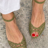 Isadora – Woven Gold Sandals