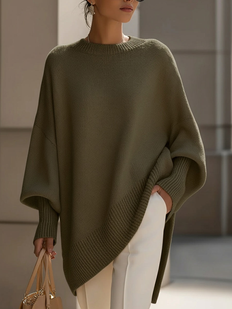 Meredith | Oversized Draped Wide-Neck Sweater