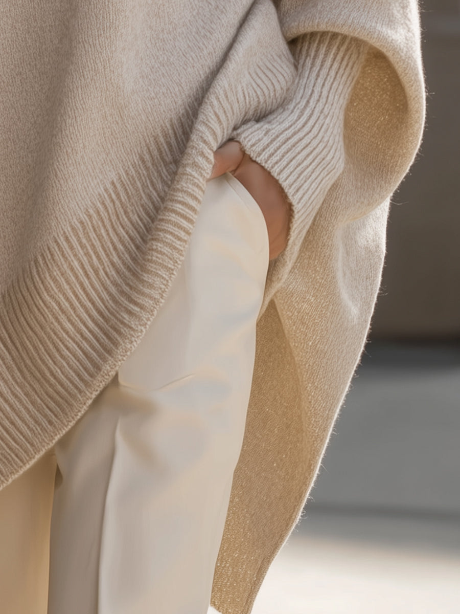Meredith | Oversized Draped Wide-Neck Sweater