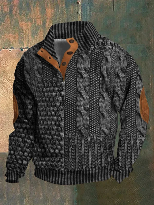 Olivier | Men's Cable Knit Quarter-Zip Sweater