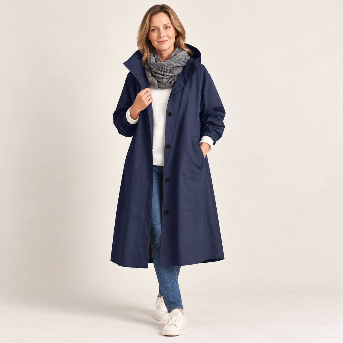 Audrey | Hooded Longline Trench Coat