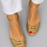 Isadora – Woven Gold Sandals