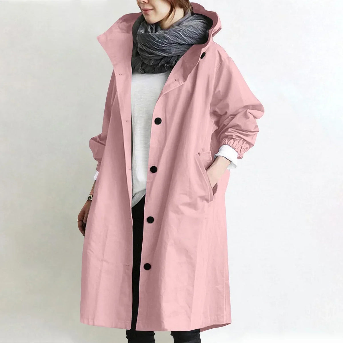 Audrey | Hooded Longline Trench Coat