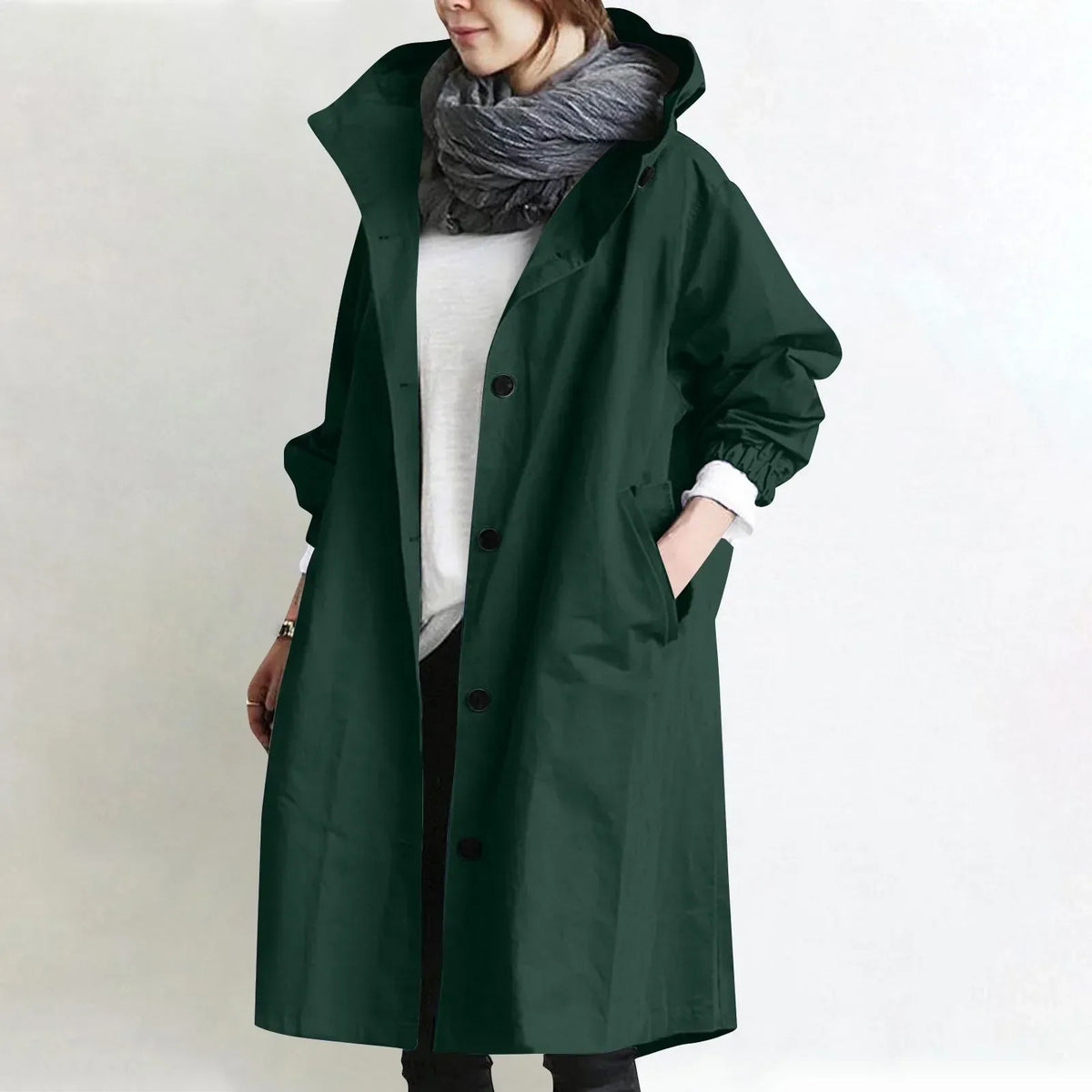 Audrey | Hooded Longline Trench Coat