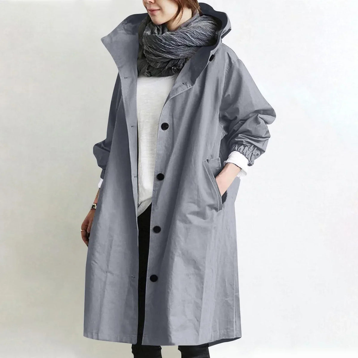 Audrey | Hooded Longline Trench Coat