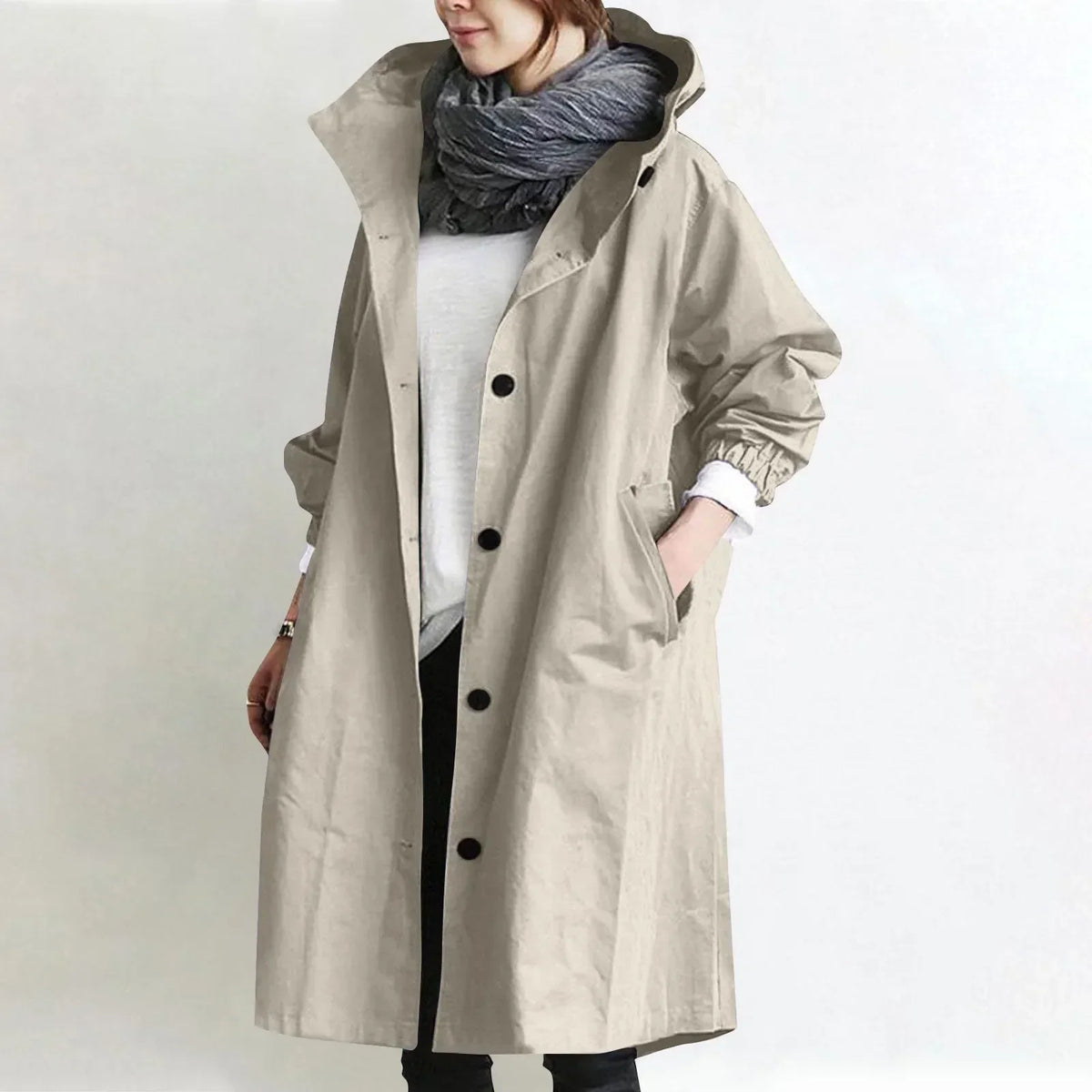 Audrey | Hooded Longline Trench Coat