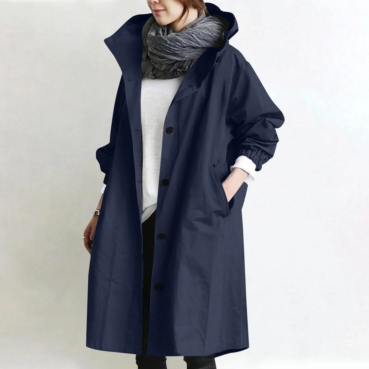 Audrey | Hooded Longline Trench Coat