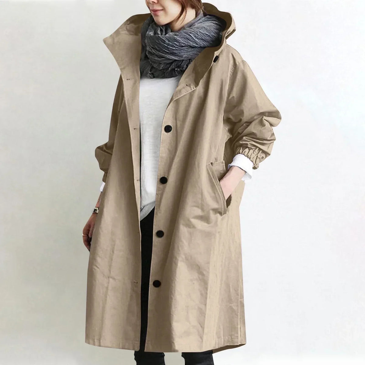 Audrey | Hooded Longline Trench Coat
