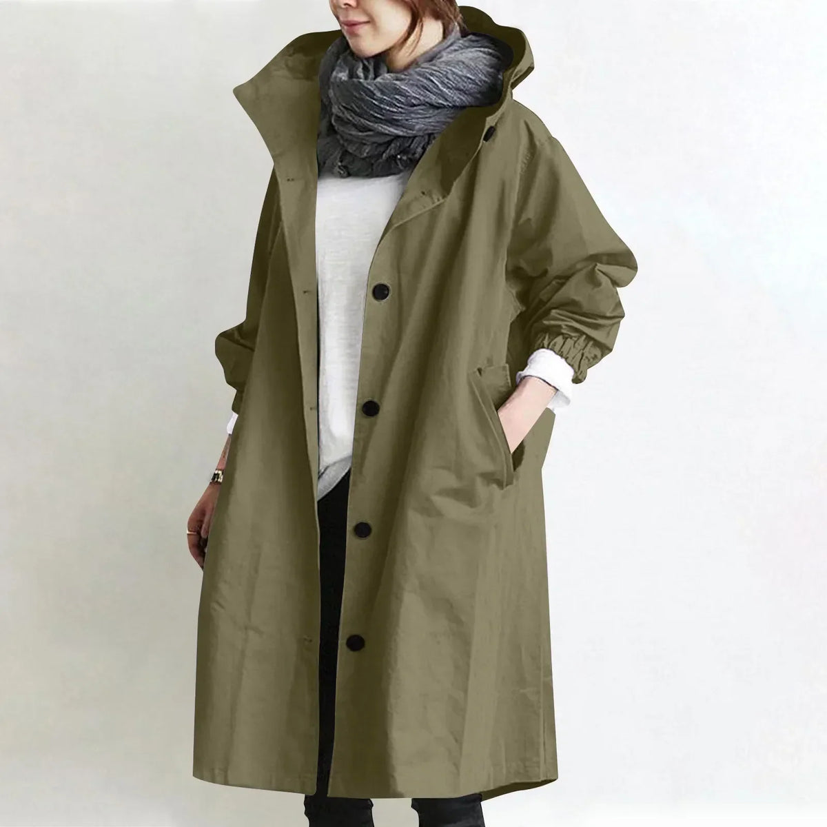 Audrey | Hooded Longline Trench Coat