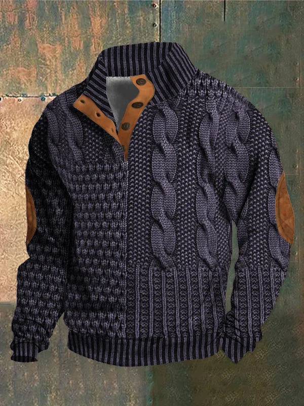 Olivier | Men's Cable Knit Quarter-Zip Sweater