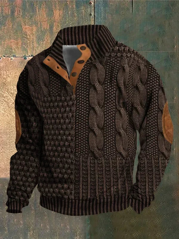 Olivier | Men's Cable Knit Quarter-Zip Sweater