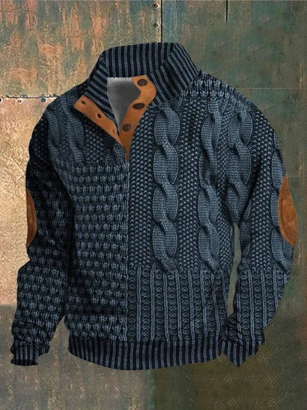 Olivier | Men's Cable Knit Quarter-Zip Sweater