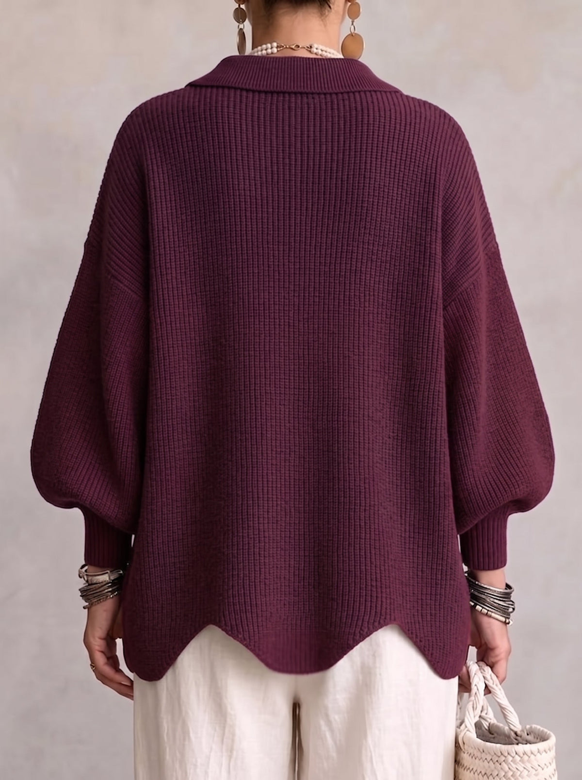 Karina - Soft Oversized Collared Button Cardigan