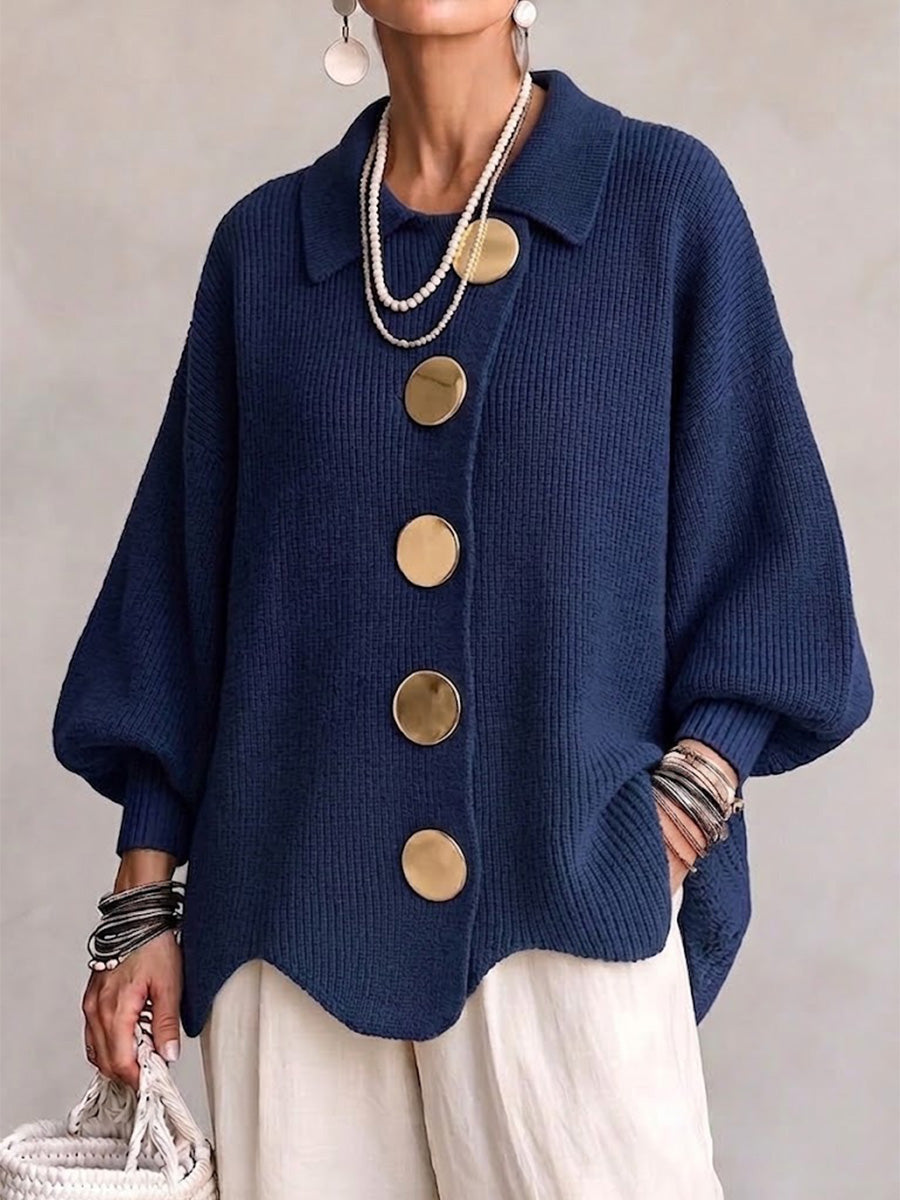 Karina - Soft Oversized Collared Button Cardigan