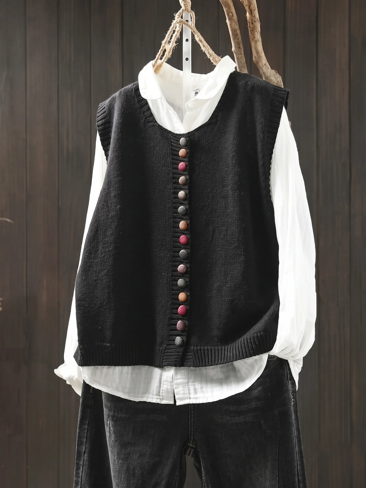 Shirley | Button-Front Knit Vest