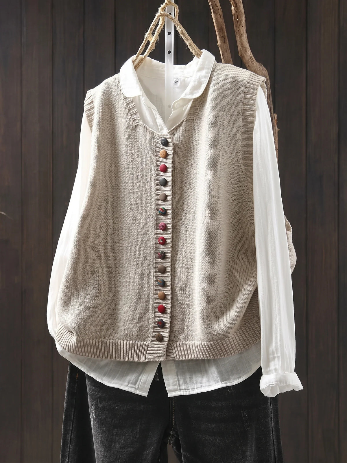 Shirley | Button-Front Knit Vest