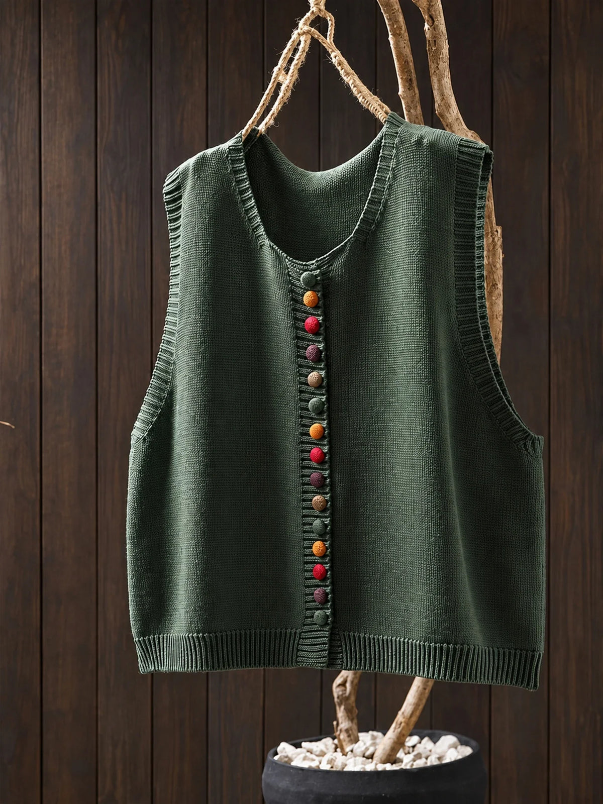 Shirley | Button-Front Knit Vest