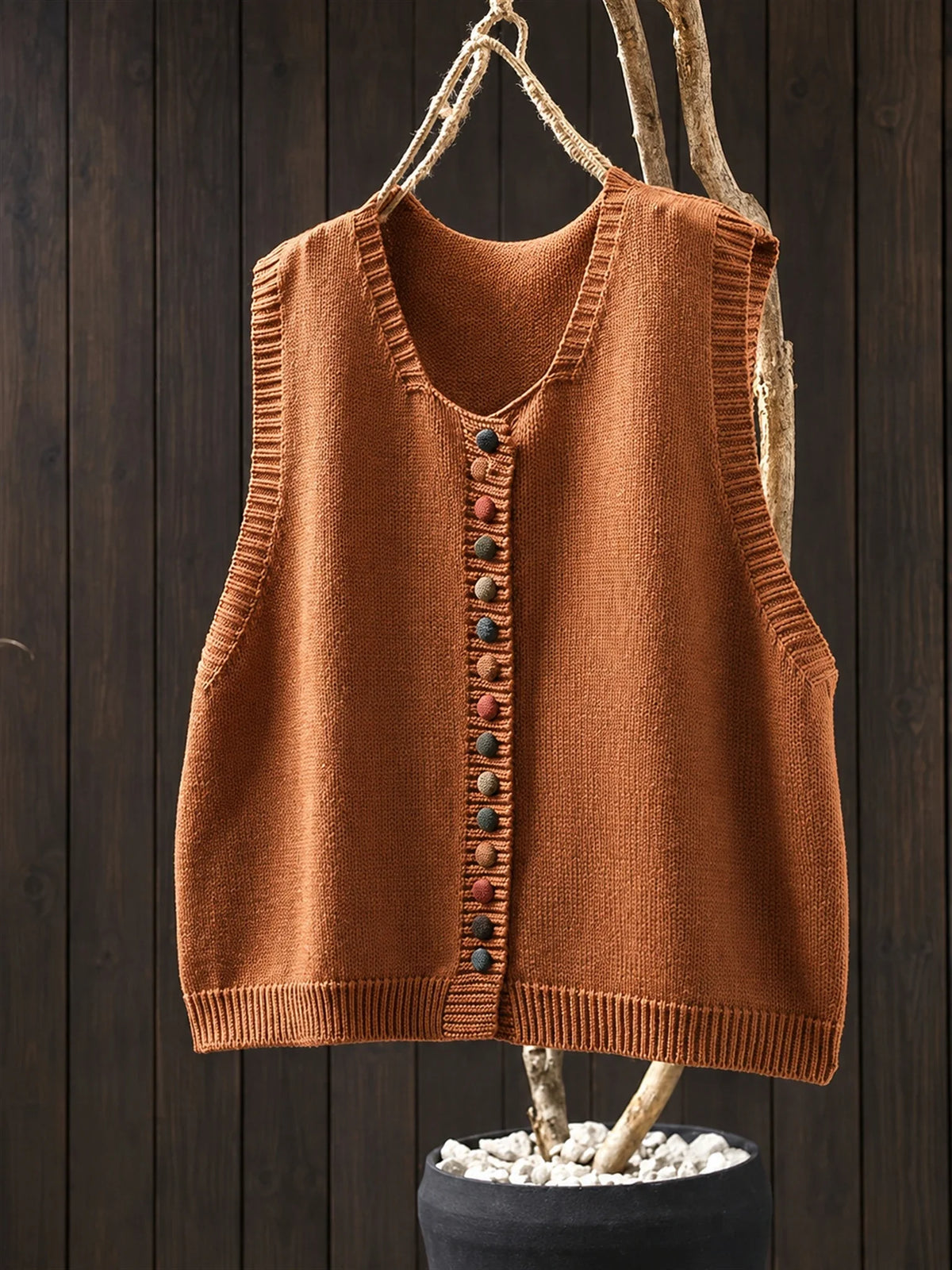 Shirley | Button-Front Knit Vest