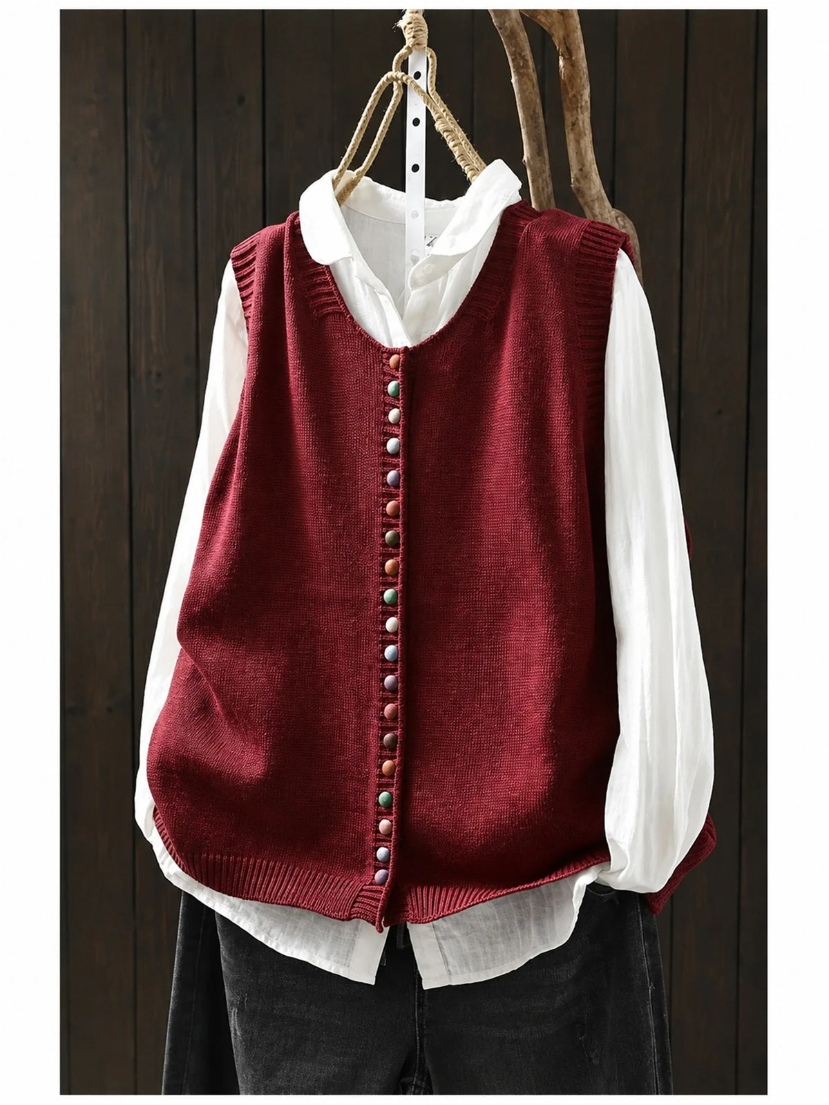 Shirley | Button-Front Knit Vest