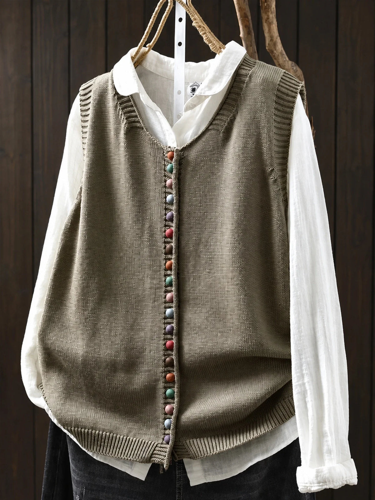 Shirley | Button-Front Knit Vest